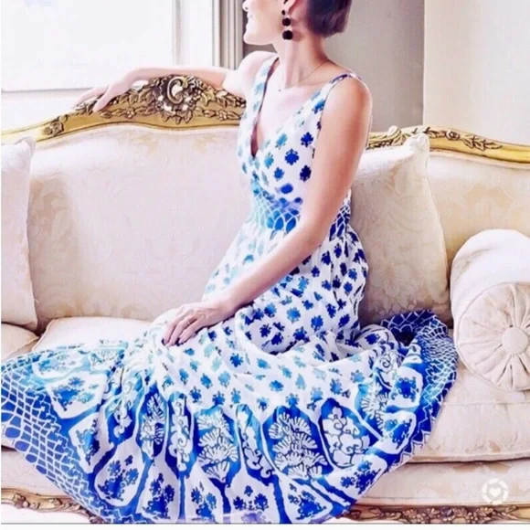 J. Crew Santorini Block Print Maxi Dress - Picture 2 of 4